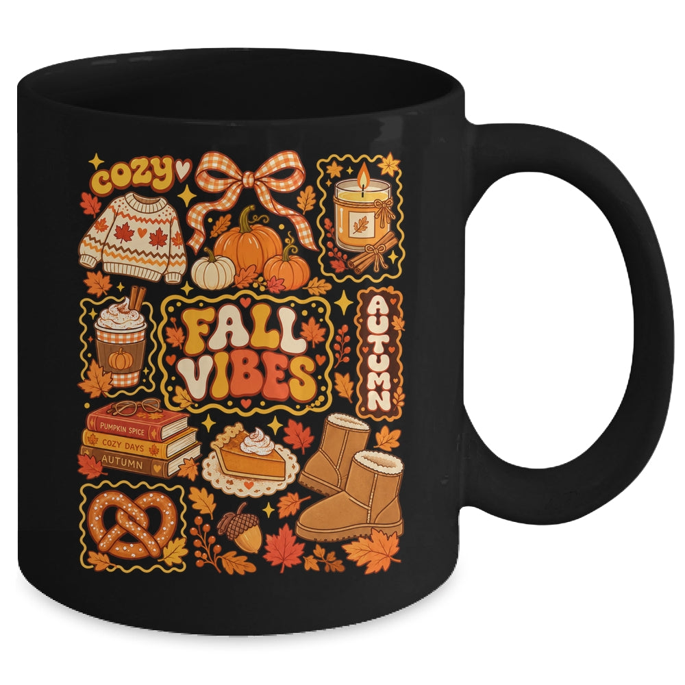 Fall Vibes Autumn Coquette Pumpkin Thanksgiving Coffee Women Mug | teecentury