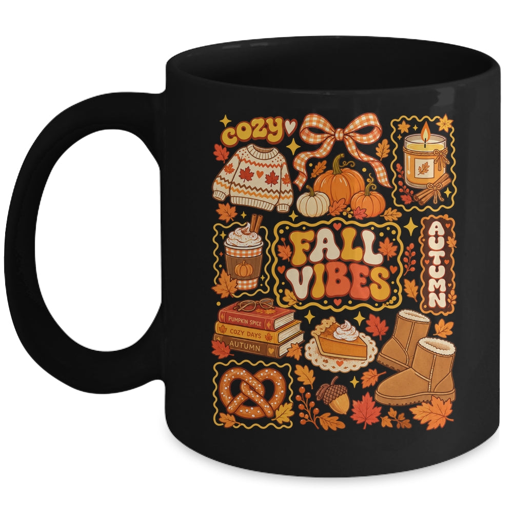 Fall Vibes Autumn Coquette Pumpkin Thanksgiving Coffee Women Mug | teecentury