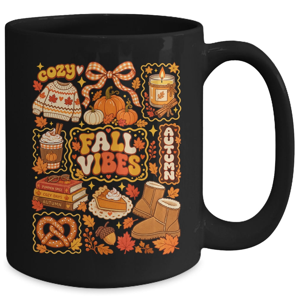 Fall Vibes Autumn Coquette Pumpkin Thanksgiving Coffee Women Mug | teecentury