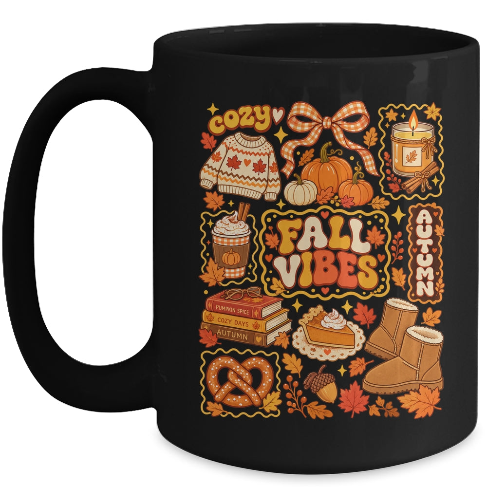 Fall Vibes Autumn Coquette Pumpkin Thanksgiving Coffee Women Mug | teecentury