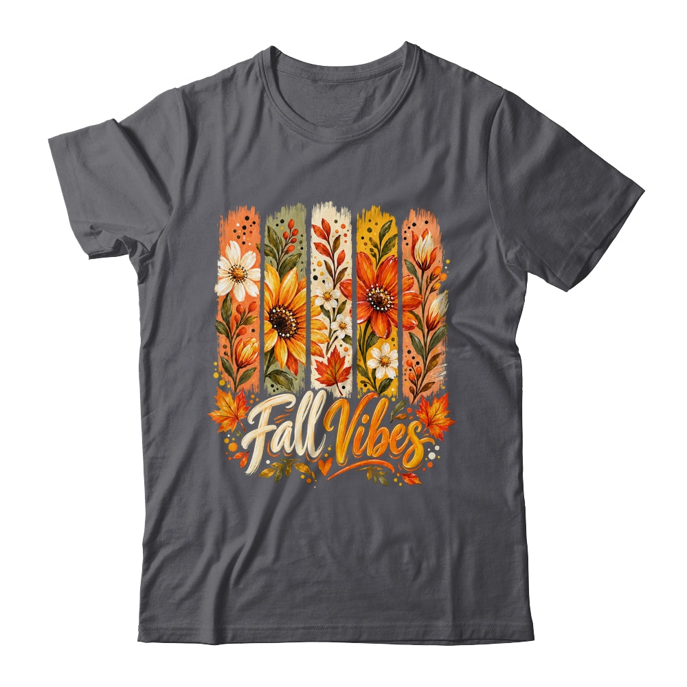 Fall Vibes Autumn Women Floral Retro Fall Flowers Boho Daisy Shirt & Sweatshirt | teecentury