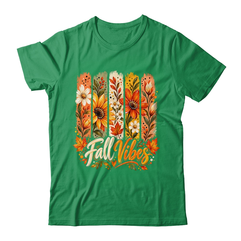 Fall Vibes Autumn Women Floral Retro Fall Flowers Boho Daisy Shirt & Sweatshirt | teecentury