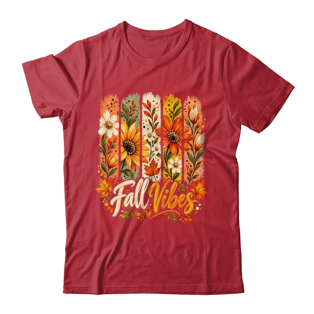 Fall Vibes Autumn Women Floral Retro Fall Flowers Boho Daisy Shirt & Sweatshirt | teecentury