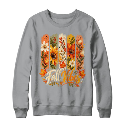 Fall Vibes Autumn Women Floral Retro Fall Flowers Boho Daisy Shirt & Sweatshirt | teecentury