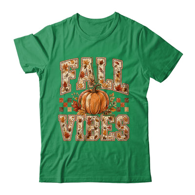 Fall Vibes Pumpkin Autumn Camo Checkerboard Thanksgiving Shirt & Sweatshirt | teecentury