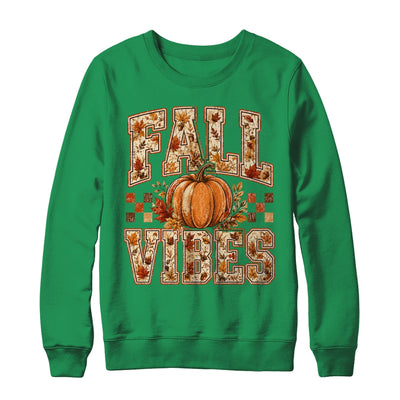 Fall Vibes Pumpkin Autumn Camo Checkerboard Thanksgiving Shirt & Sweatshirt | teecentury