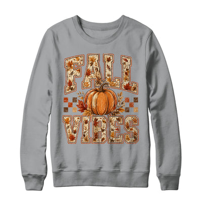 Fall Vibes Pumpkin Autumn Camo Checkerboard Thanksgiving Shirt & Sweatshirt | teecentury