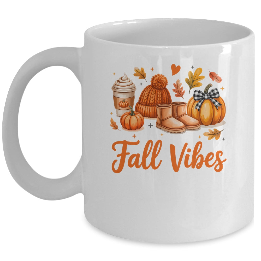 Fall Vibes Pumpkin Spice Latte Autumn For Kids Womens Mug | teecentury