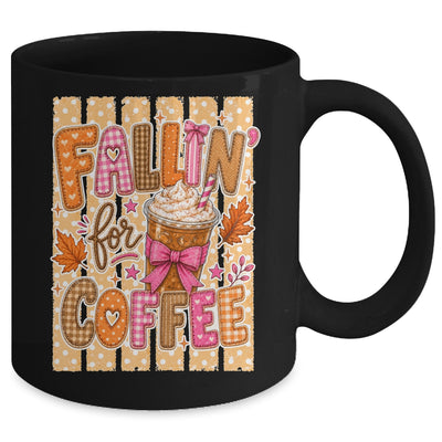 Fallin' For Coffee Autumn Fall Season Coffee Checkerboard Mug | teecentury