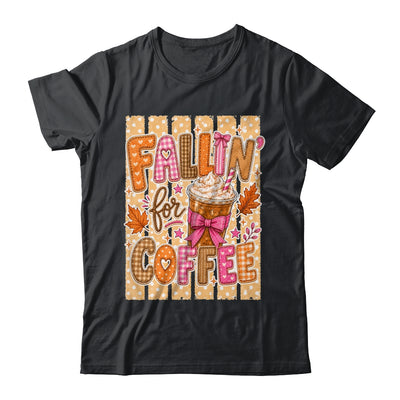 Fallin' For Coffee Autumn Fall Season Coffee Checkerboard Shirt & Sweatshirt | teecentury