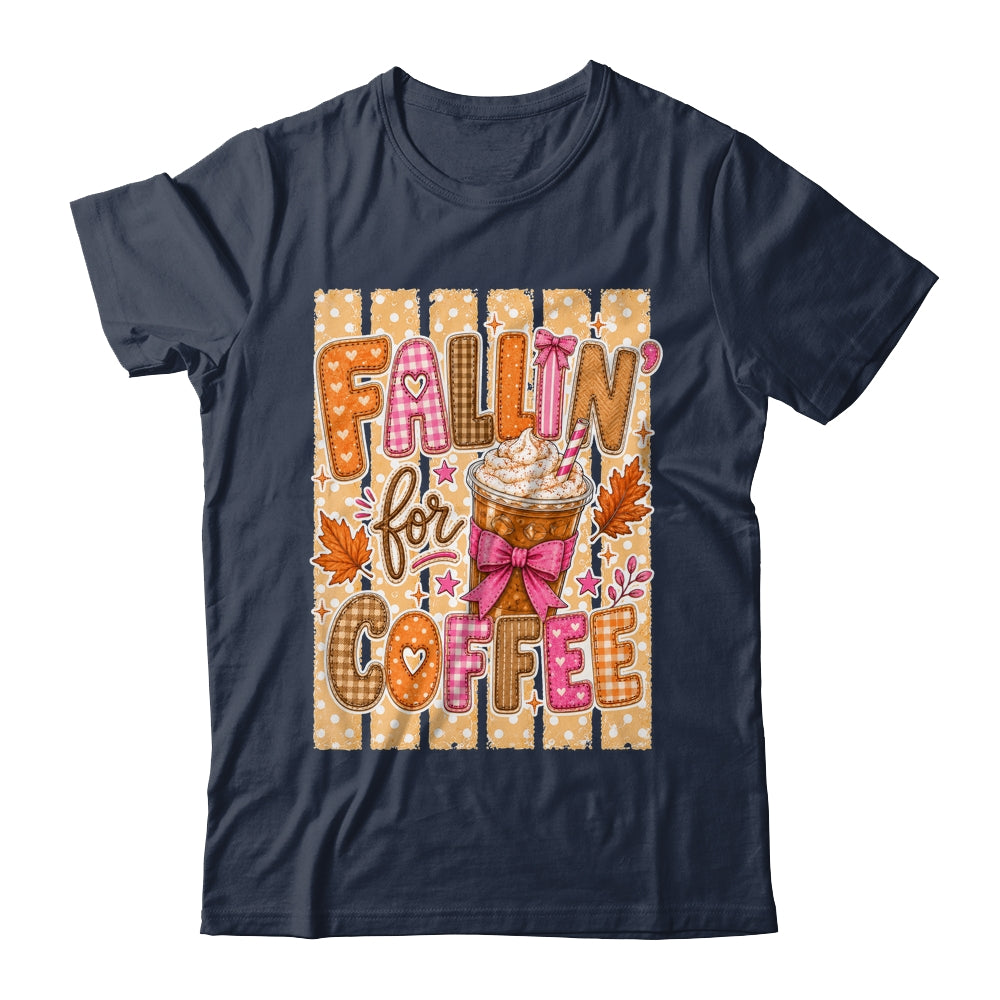 Fallin' For Coffee Autumn Fall Season Coffee Checkerboard Shirt & Sweatshirt | teecentury