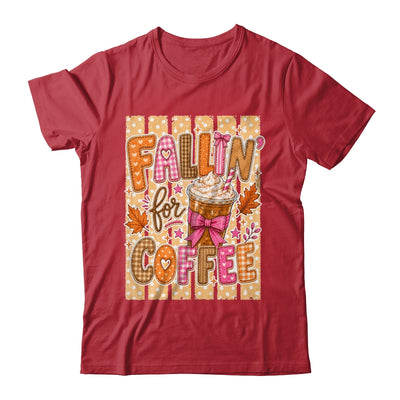 Fallin' For Coffee Autumn Fall Season Coffee Checkerboard Shirt & Sweatshirt | teecentury