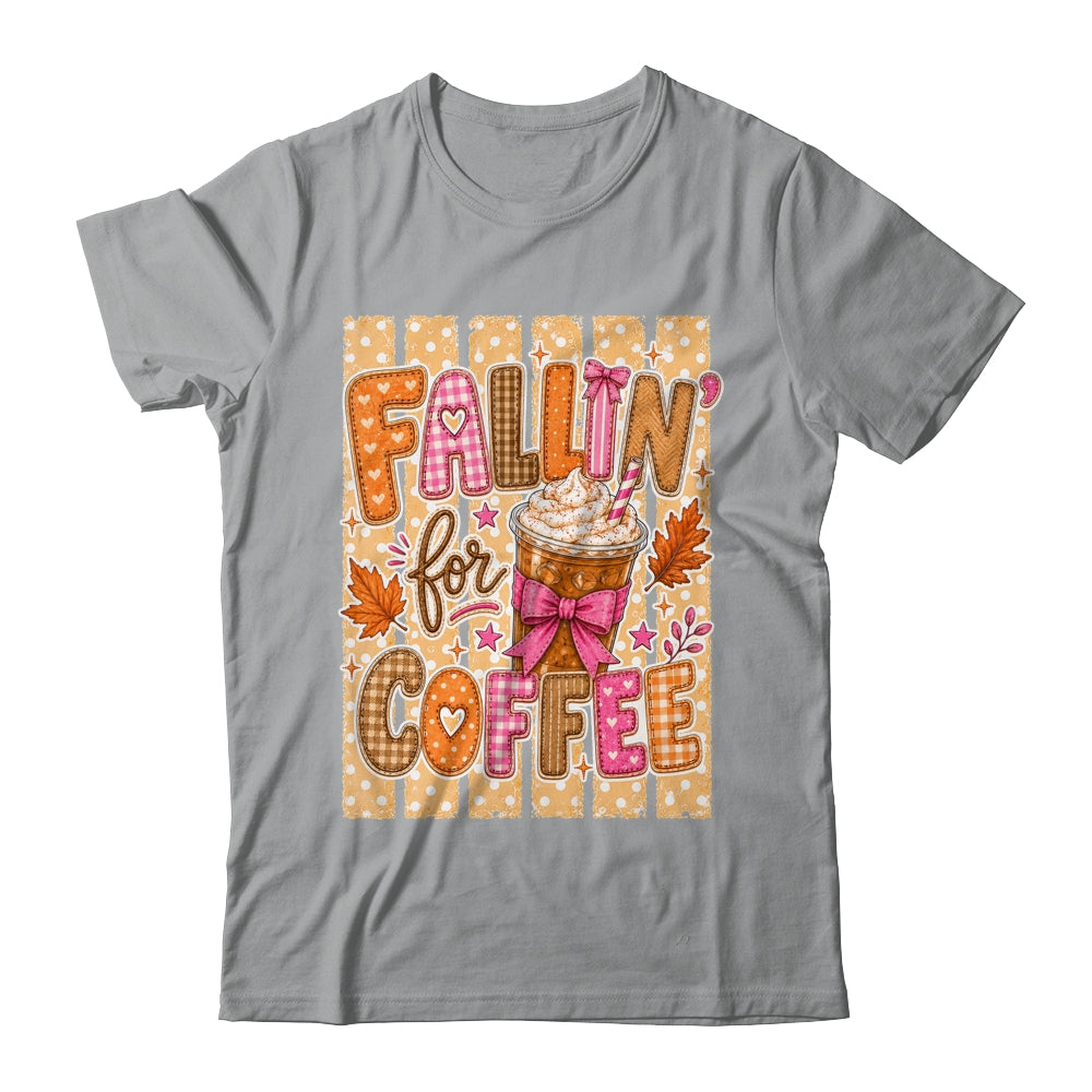 Fallin' For Coffee Autumn Fall Season Coffee Checkerboard Shirt & Sweatshirt | teecentury