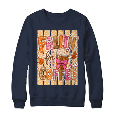 Fallin' For Coffee Autumn Fall Season Coffee Checkerboard Shirt & Sweatshirt | teecentury