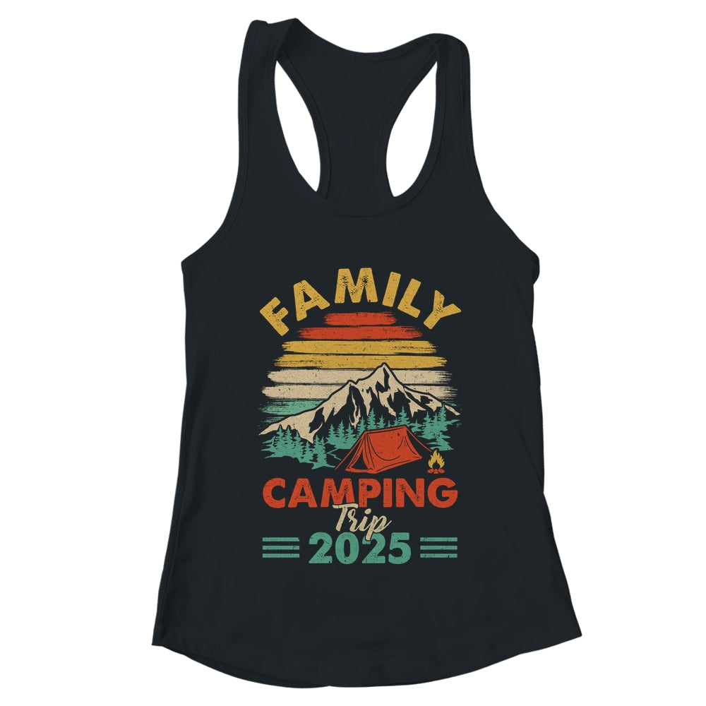 Family Camping Trip 2025 Retro Reunion Cousin Crew Matching Shirt & Tank Top | teecentury