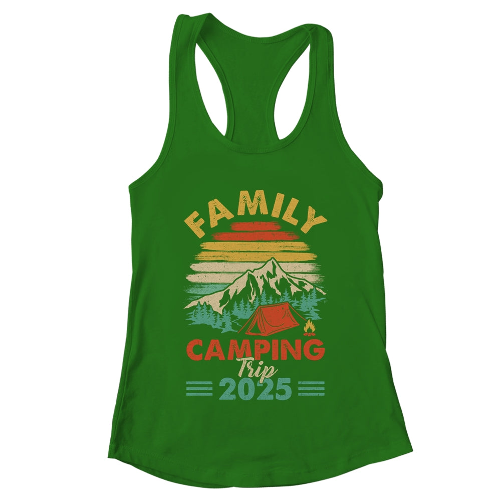 Family Camping Trip 2025 Retro Reunion Cousin Crew Matching Shirt & Tank Top | teecentury