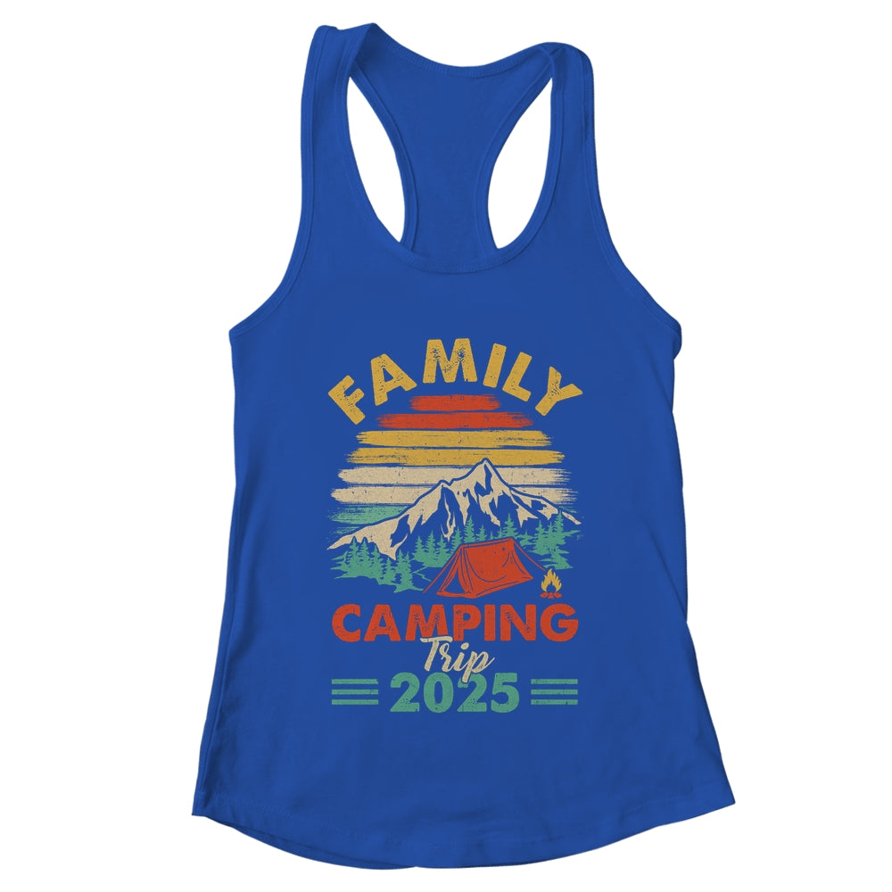 Family Camping Trip 2025 Retro Reunion Cousin Crew Matching Shirt & Tank Top | teecentury