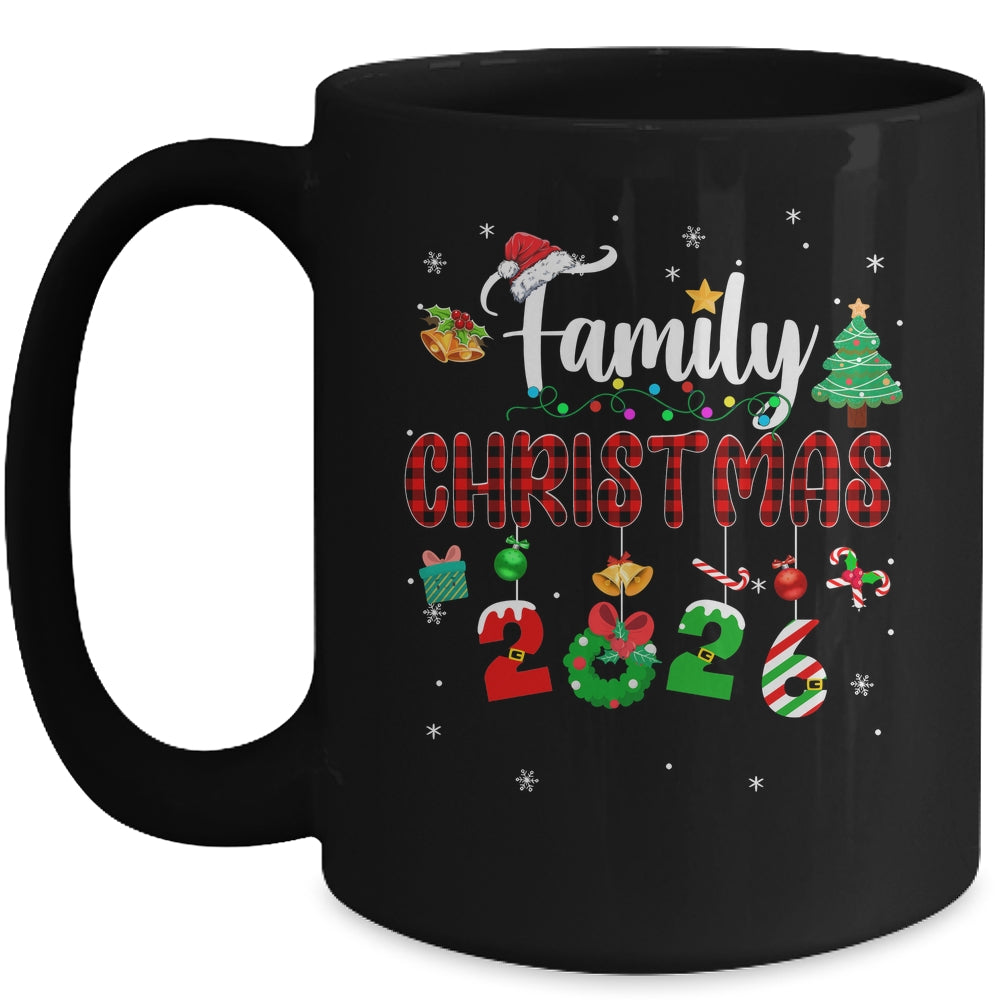Family Christmas 2026 Matching Red Plaid Squad Santa Mug | teecentury