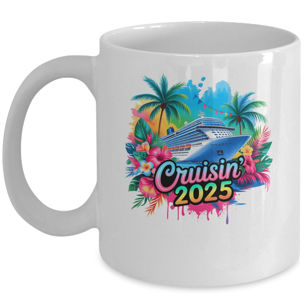 Family Cruisin 2025 Cruise Ship Cruising Vacation Watercolor Mug | teecentury
