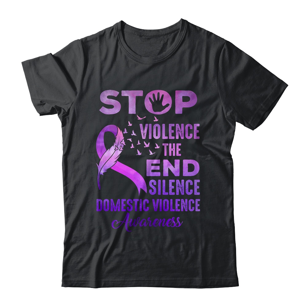 Family Domestic Violence Awareness Purple Ribbon Support Shirt & Hoodie | teecentury