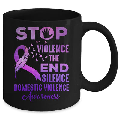 Family Domestic Violence Awareness Purple Ribbon Support Mug | teecentury