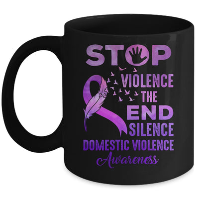 Family Domestic Violence Awareness Purple Ribbon Support Mug | teecentury