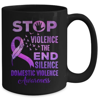 Family Domestic Violence Awareness Purple Ribbon Support Mug | teecentury