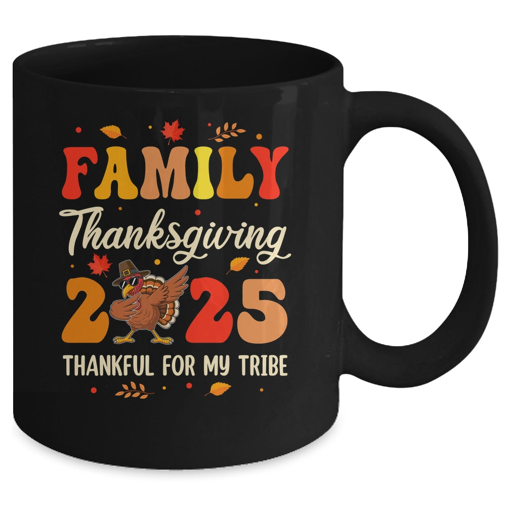 Family Thanksgiving 2025 Crew Dabbing Turkey Group Matching Mug | teecentury
