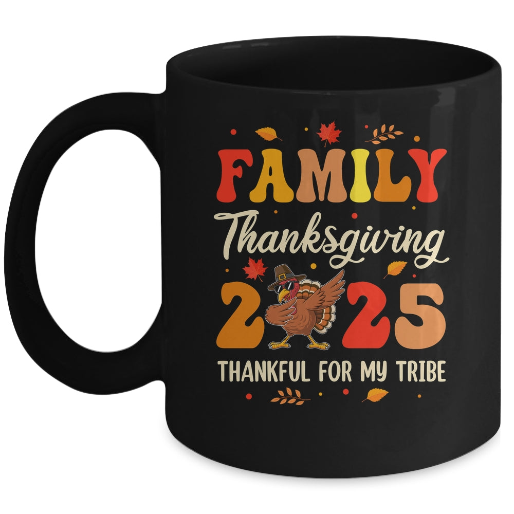 Family Thanksgiving 2025 Crew Dabbing Turkey Group Matching Mug | teecentury