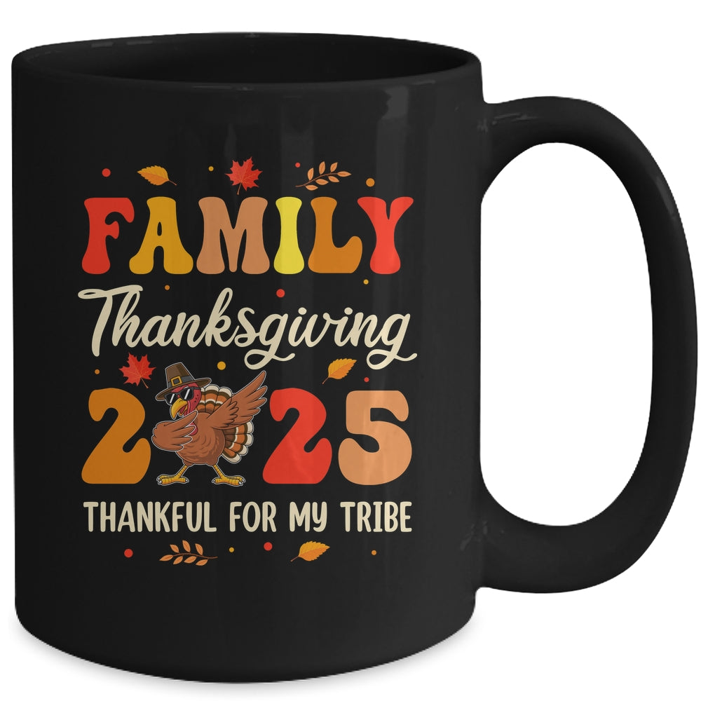 Family Thanksgiving 2025 Crew Dabbing Turkey Group Matching Mug | teecentury