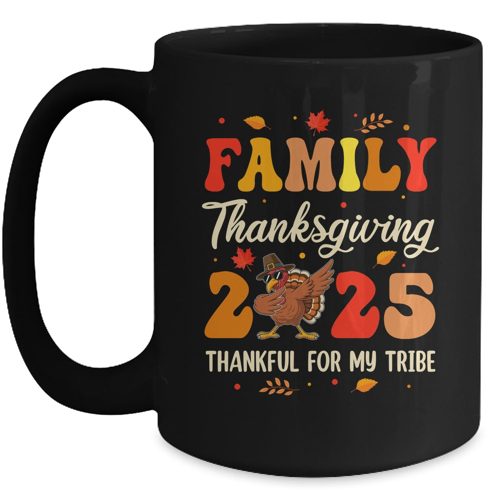 Family Thanksgiving 2025 Crew Dabbing Turkey Group Matching Mug | teecentury