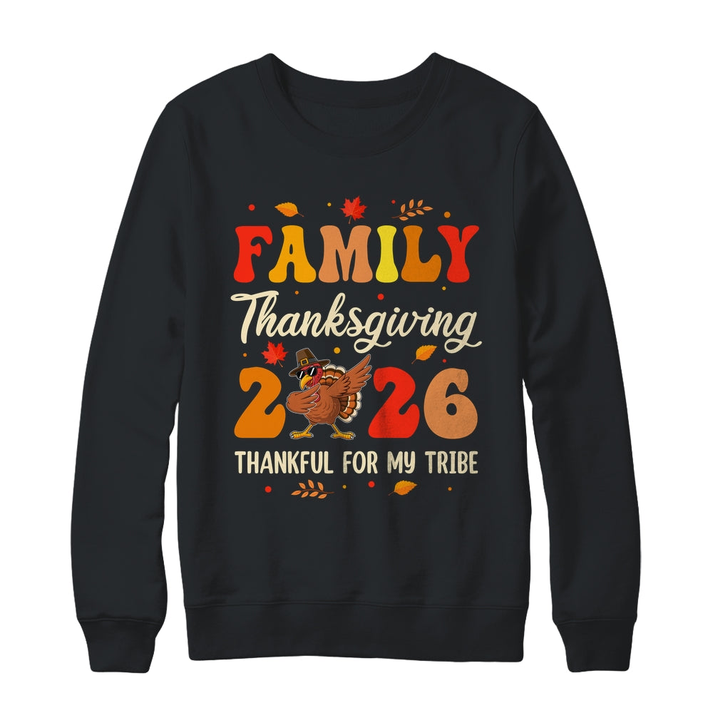 Family Thanksgiving 2026 Crew Dabbing Turkey Group Matching Shirt & Sweatshirt | teecentury
