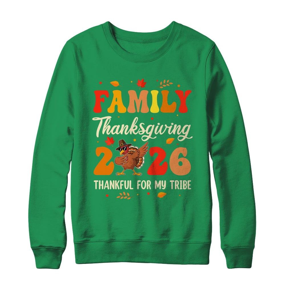 Family Thanksgiving 2026 Crew Dabbing Turkey Group Matching Shirt & Sweatshirt | teecentury