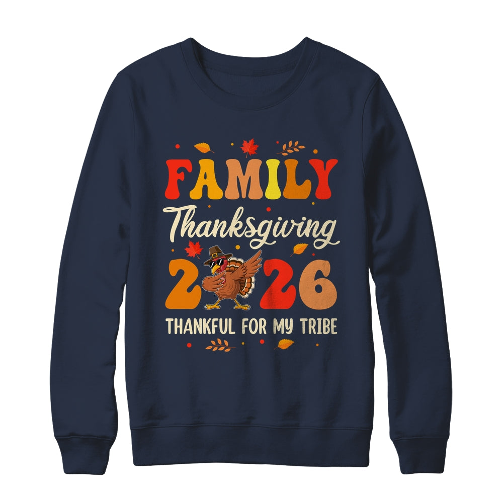 Family Thanksgiving 2026 Crew Dabbing Turkey Group Matching Shirt & Sweatshirt | teecentury