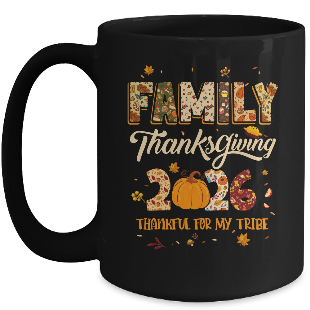 Family Thanksgiving 2026 Thankful For My Tribe Group Autumn Mug | teecentury