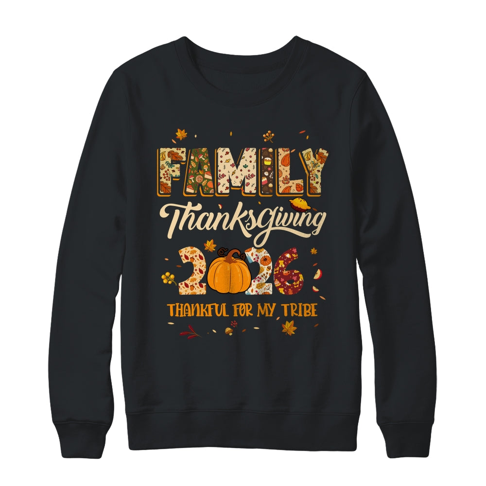 Family Thanksgiving 2026 Thankful For My Tribe Group Autumn Shirt & Sweatshirt | teecentury