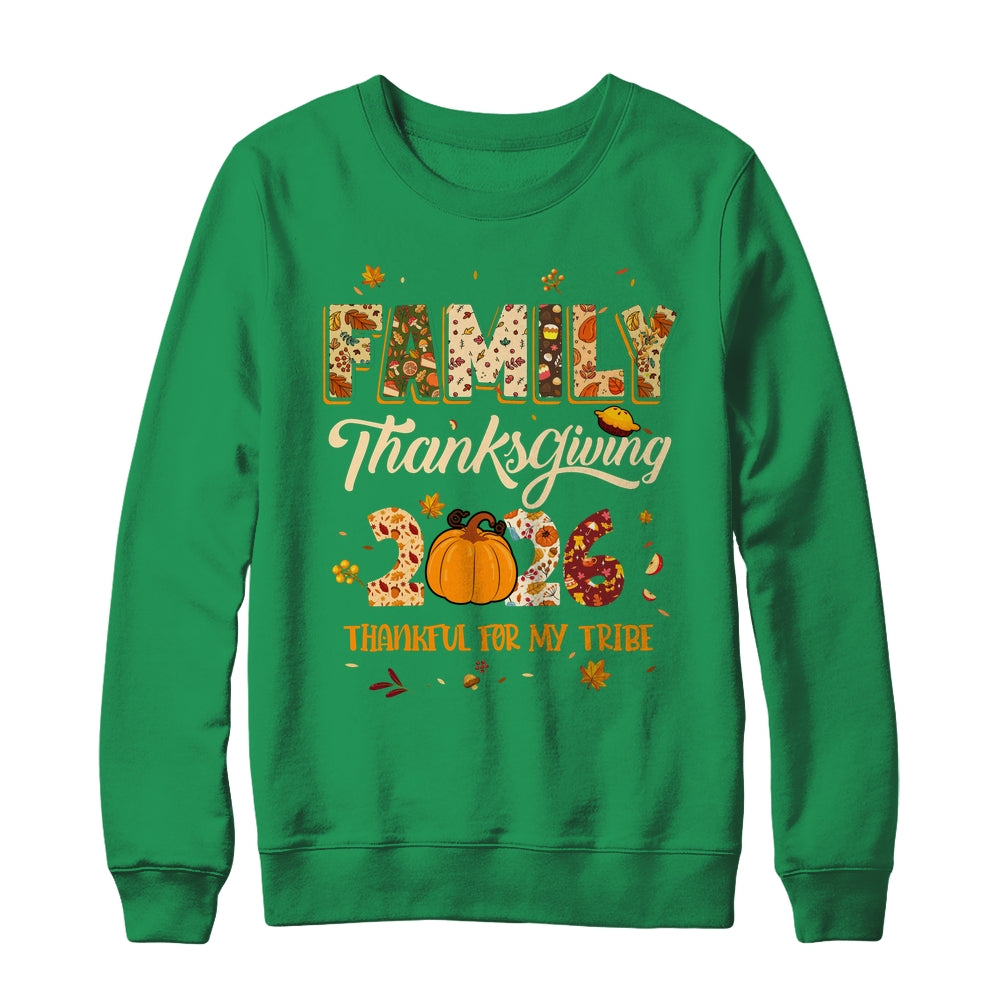Family Thanksgiving 2026 Thankful For My Tribe Group Autumn Shirt & Sweatshirt | teecentury