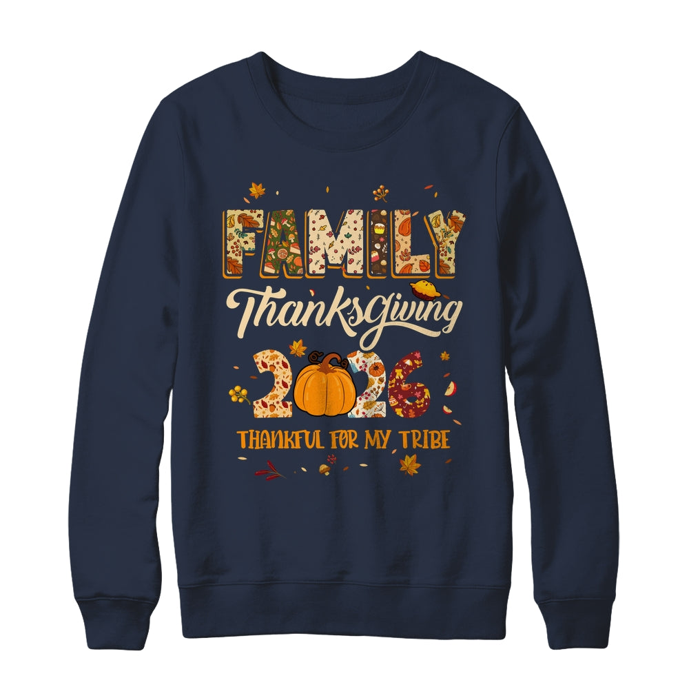 Family Thanksgiving 2026 Thankful For My Tribe Group Autumn Shirt & Sweatshirt | teecentury