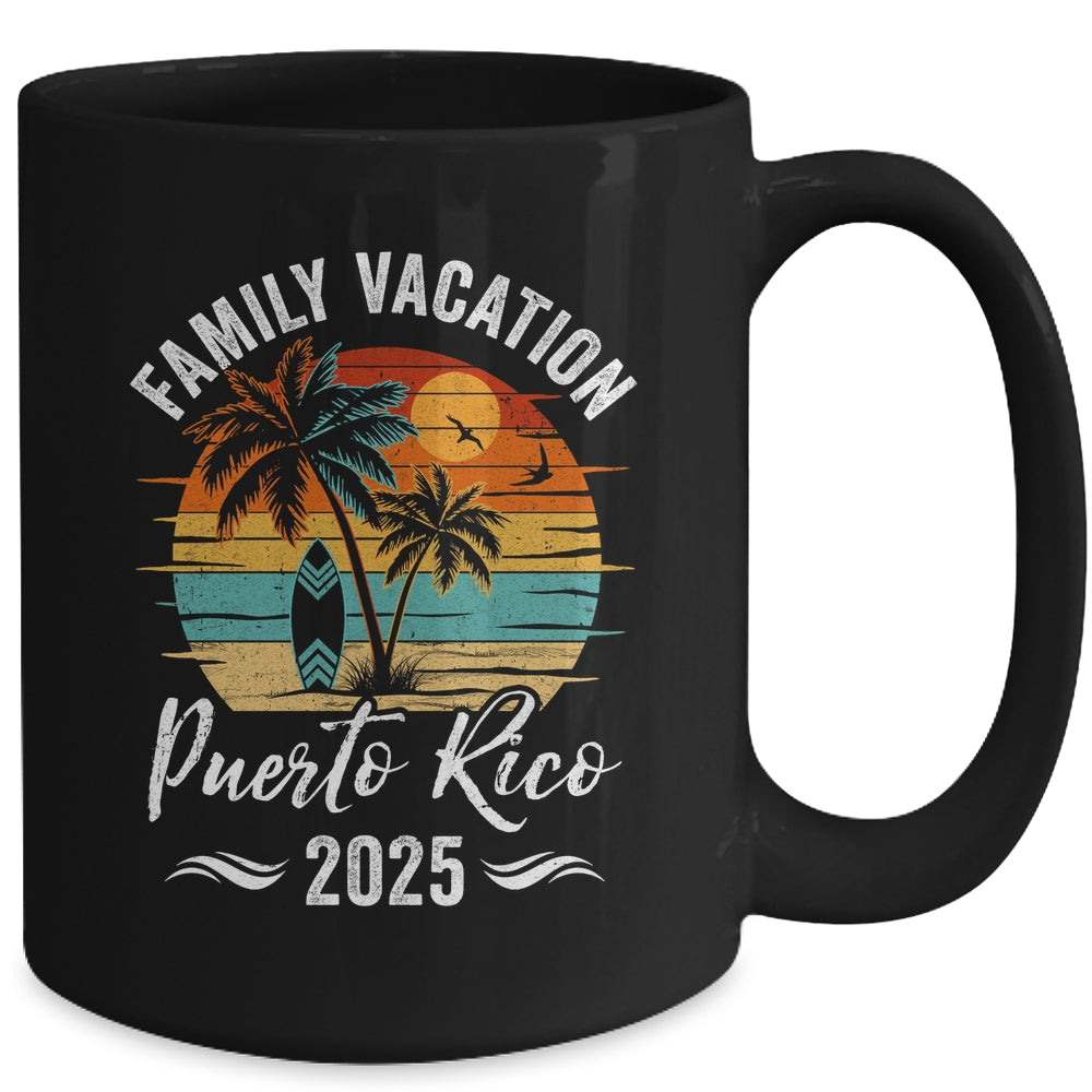 Family Vacation 2025 Vintage Puerto Rico Summer Matching Trip Mug | teecentury