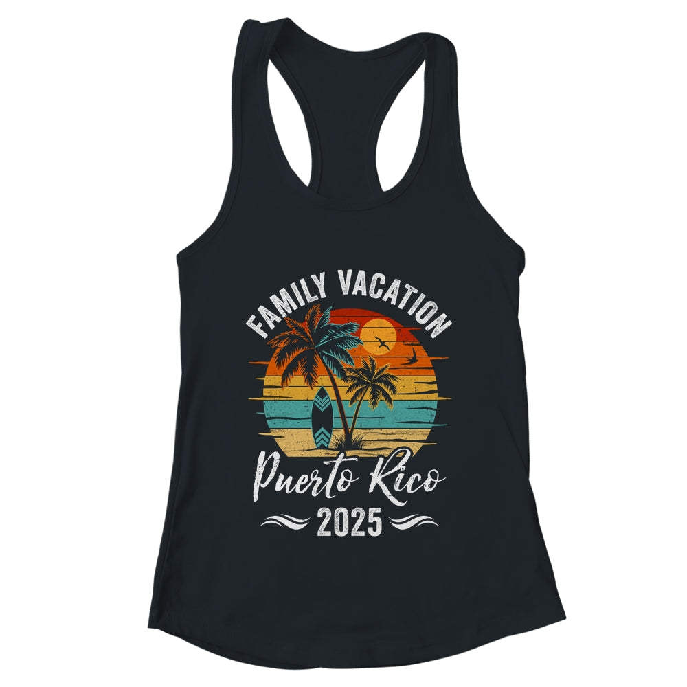 Family Vacation 2025 Vintage Puerto Rico Summer Matching Trip Shirt & Tank Top | teecentury
