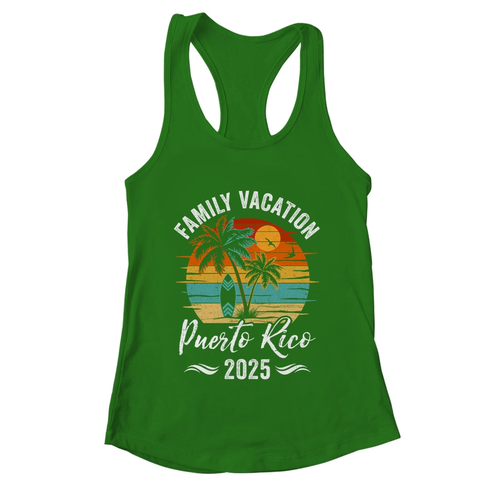 Family Vacation 2025 Vintage Puerto Rico Summer Matching Trip Shirt & Tank Top | teecentury