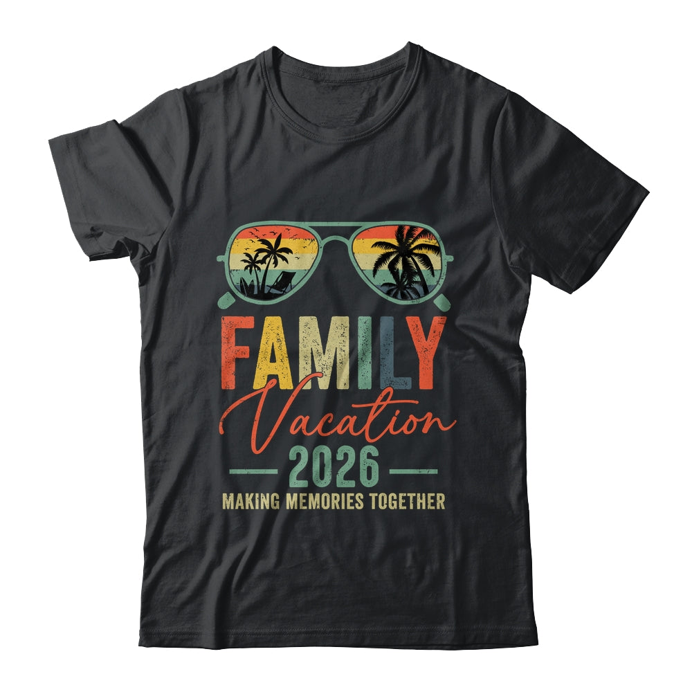 Family Vacation 2026 Beach Matching Summer Vacation Retro Shirt & Tank Top | teecentury