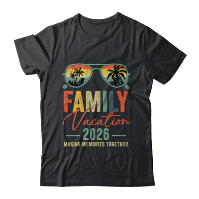 Family Vacation 2026 Beach Matching Summer Vacation Retro Shirt & Tank Top | teecentury