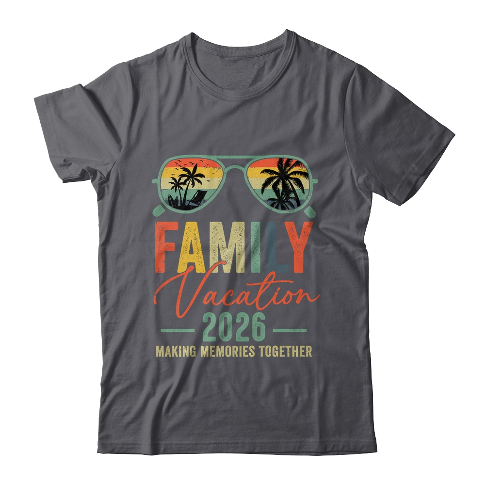 Family Vacation 2026 Beach Matching Summer Vacation Retro Shirt & Tank Top | teecentury