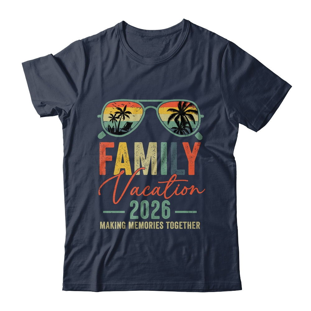 Family Vacation 2026 Beach Matching Summer Vacation Retro Shirt & Tank Top | teecentury