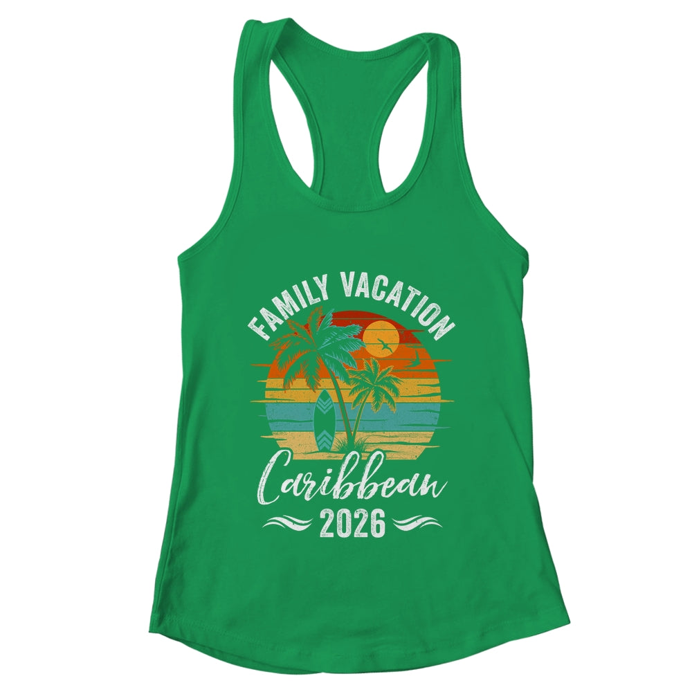 Family Vacation 2026 Vintage Caribbean Summer Matching Trip Shirt & Tank Top | teecentury