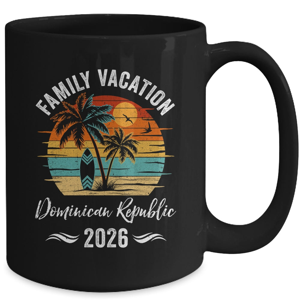 Family Vacation 2026 Vintage Dominican Republic Summer Matching Trip Mug | teecentury
