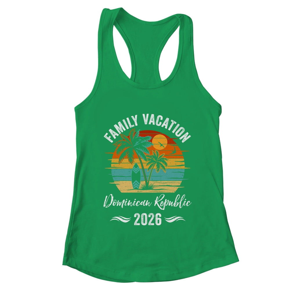 Family Vacation 2026 Vintage Dominican Republic Summer Matching Trip Shirt & Tank Top | teecentury