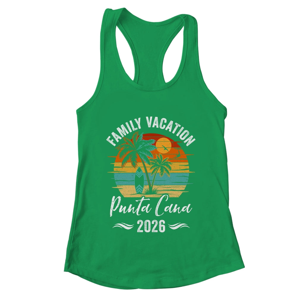 Family Vacation 2026 Vintage Punta Cana Summer Matching Trip Shirt & Tank Top | teecentury