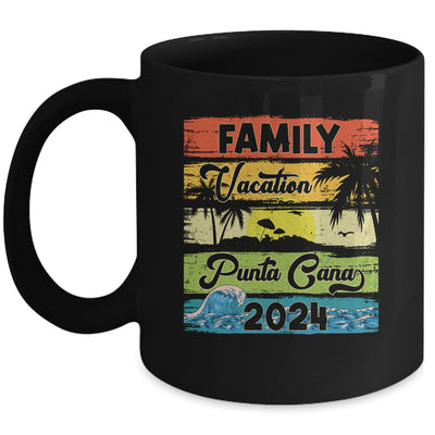 Family Vacation Punta Cana 2024 Summer Retro Sunset Mug | teecentury